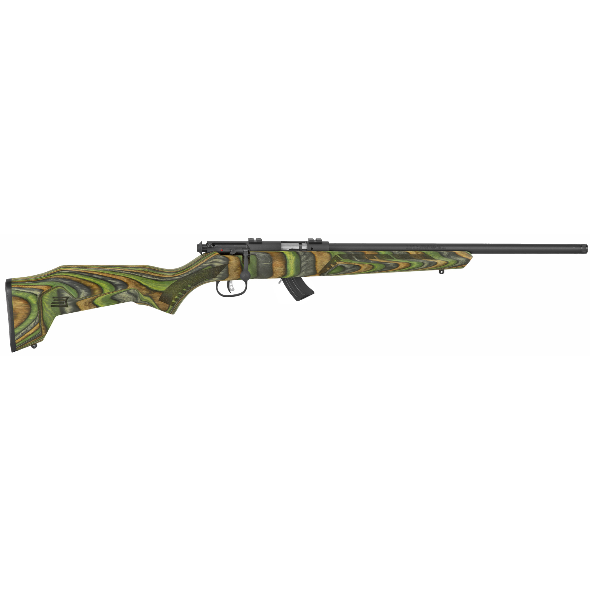 Savage, Mark II, Bolt Action, Rifle, 22LR, 18" Barrel, Green, Laminate Stock, Right Hand, 10Rd, Includes 2-piece Weaver Base and 1-10rd Magazine