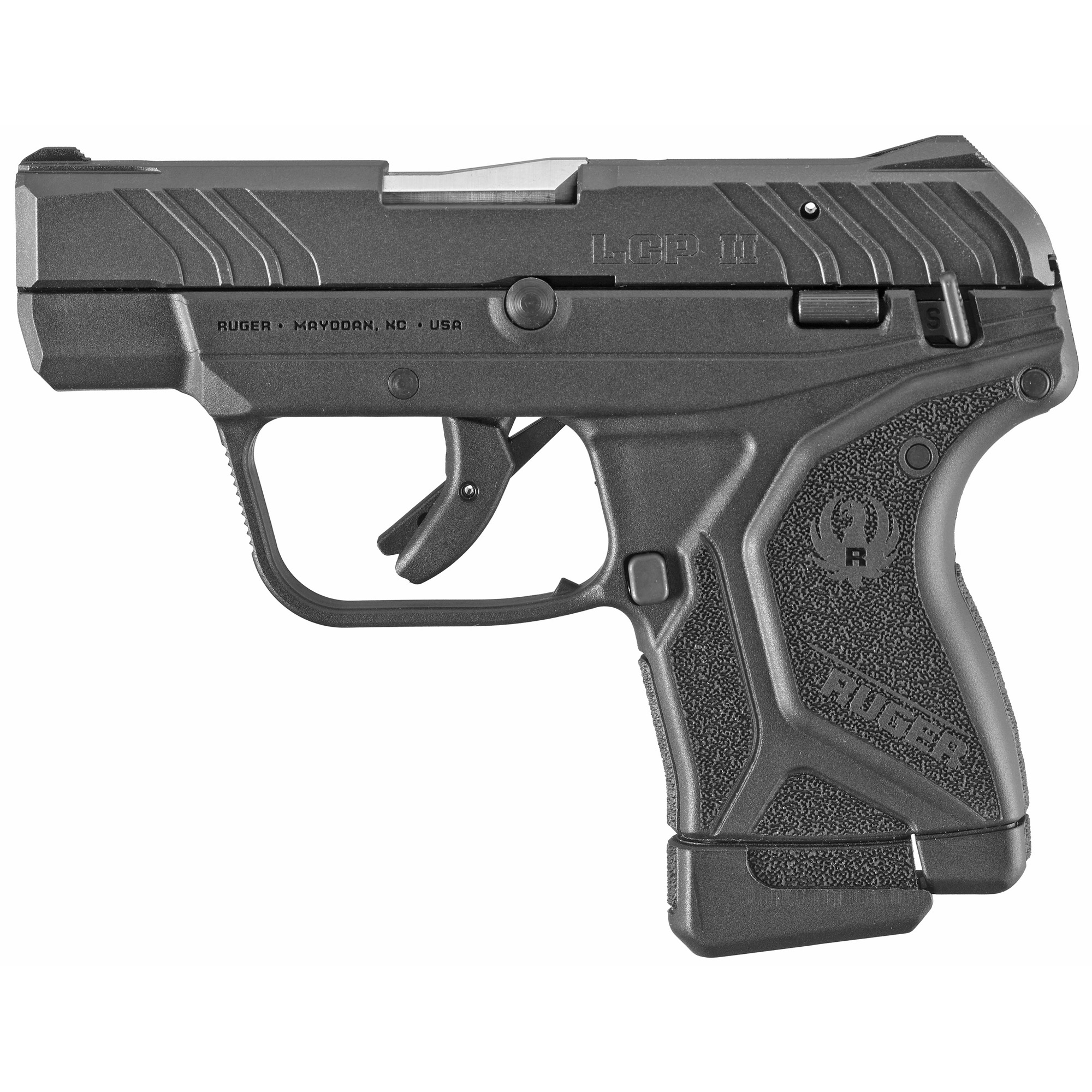Ruger, LCP II, Double Action Only, Semi-automatic, Polymer Frame Pistol, Sub-Compact, 22LR, 2.75" Barrel, Stainless Steel Barrel, Black Oxide Finish, Black, Integral Fixed Sights, Manual Safety, 10 Rounds, 1 Magazine, Right Hand
