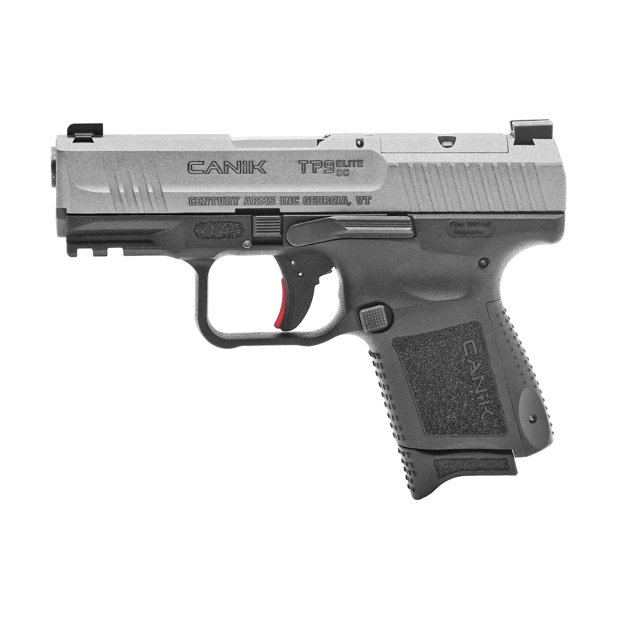 CANIK, TP9 Elite SC, Striker Fired, Semi-automatic, Polymer Frame Pistol, 9MM, 3.6" Barrel, Tungsten, Micro Red-Dot Base Plate, Ambidextrous Slide Stop, Loaded Chamber Indicator, Reversible Magazine Release, 2 Magazines