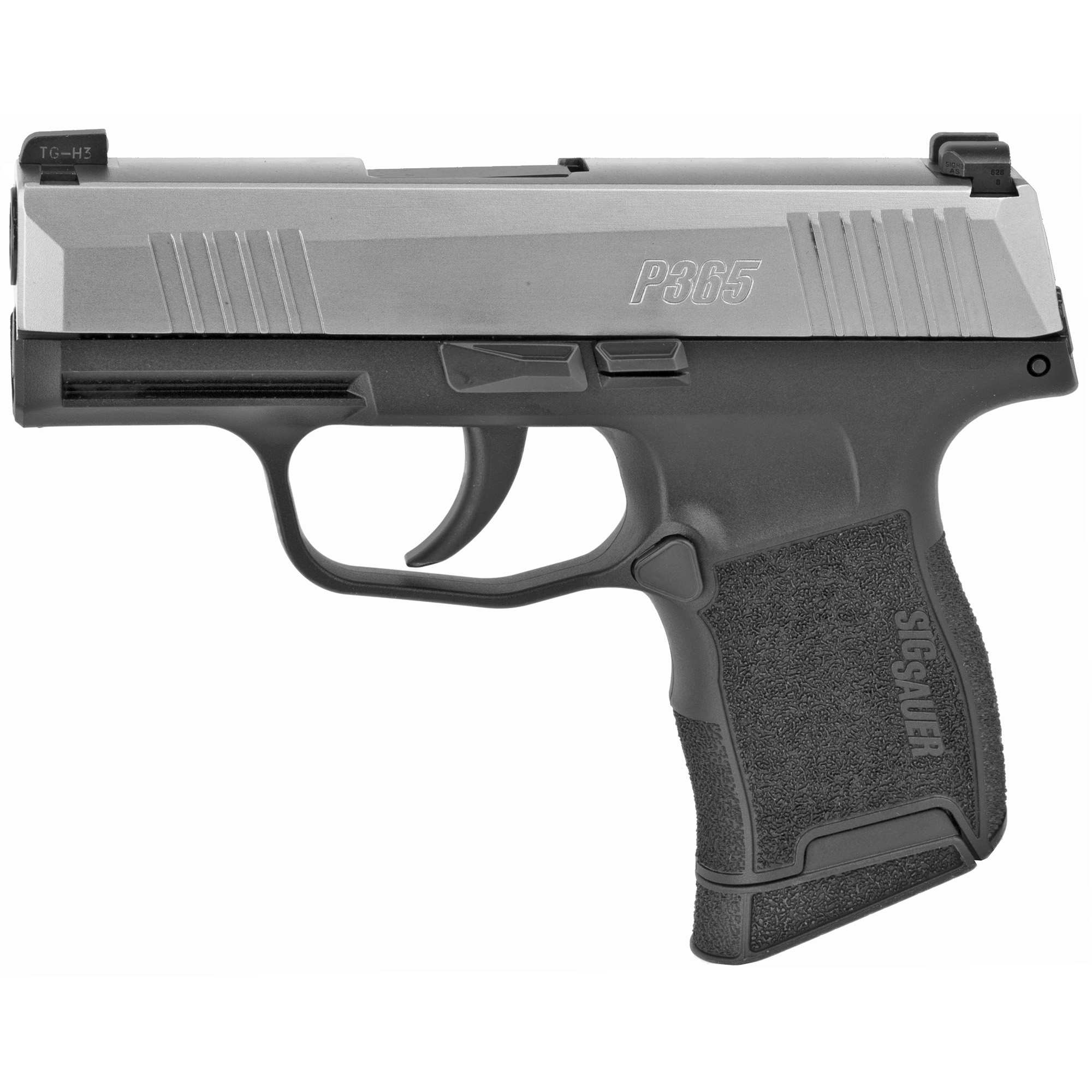 Sig Sauer, P365, Striker Fired, Semi-automatic, Polymer Frame Pistol, Sub-Compact, 9MM, 3.1" Barrel, Stainless Slide, Black Frame, XRAY3 Day/Night Sights, 2 Magazines