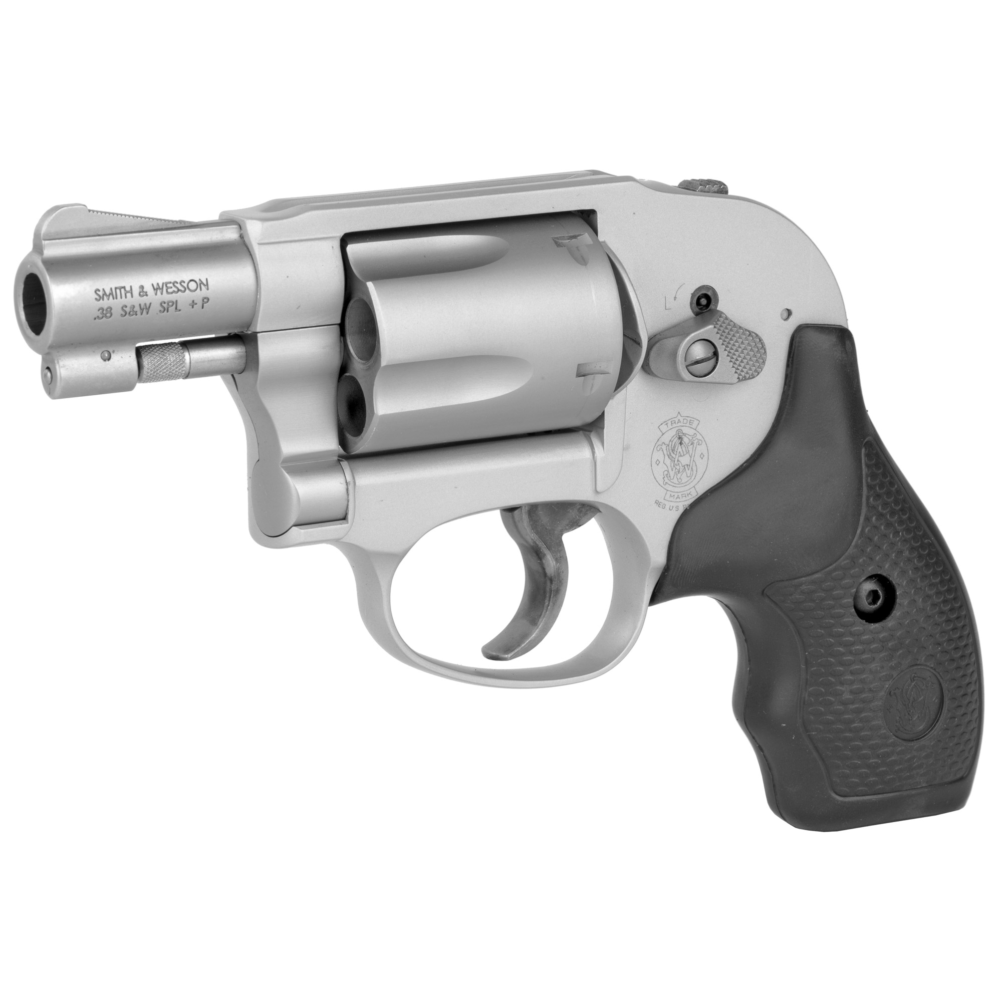 Smith & Wesson, Model 638, Double Action, Metal Frame Revolver, J-Frame, 38 Special, 1.875" Barrel, Aluminum Alloy, Matte Finish, Silver, Rubber Grips, Fixed Sights, 5 Rounds
