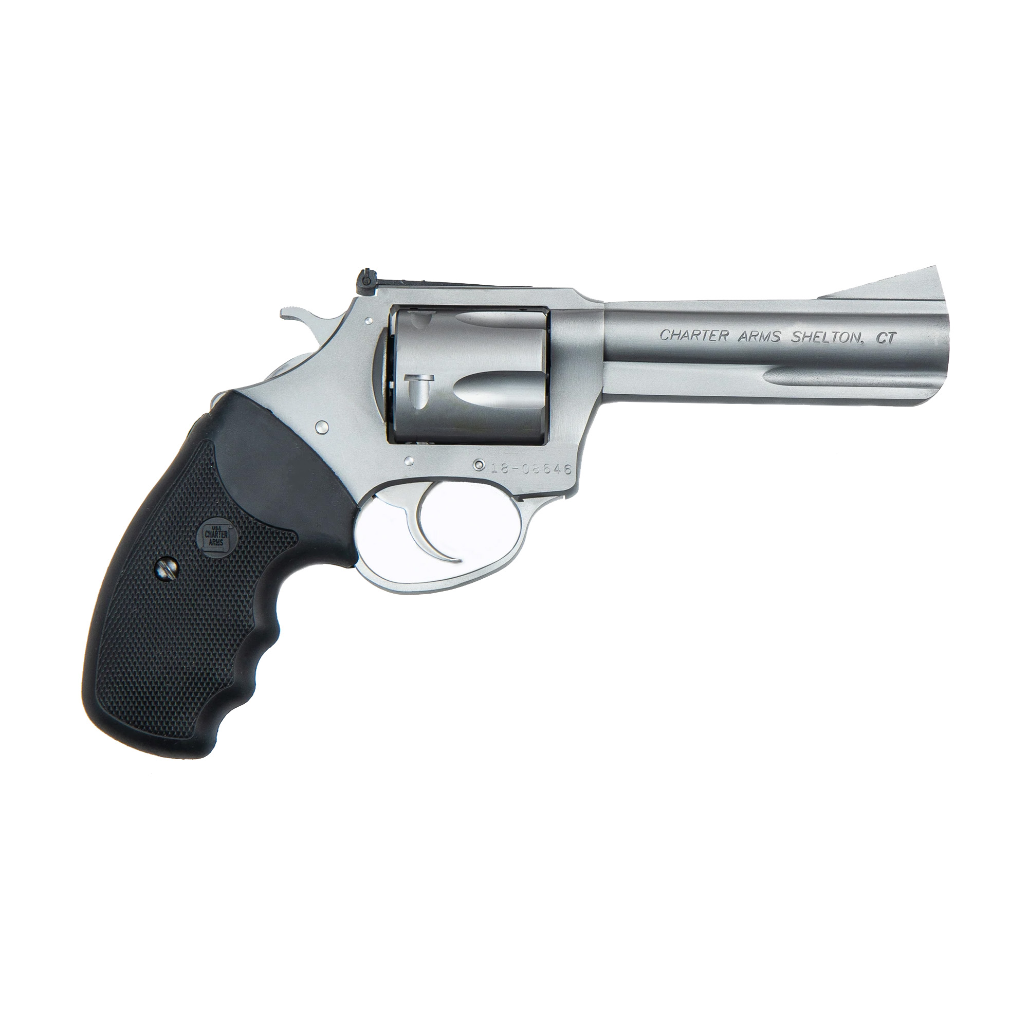 Charter Arms, Bulldog, Revolver, 44 Special, 4.2" Barrel, Steel, Stainless Finish, Rubber Grips, Fixed Sights, 5 Rounds