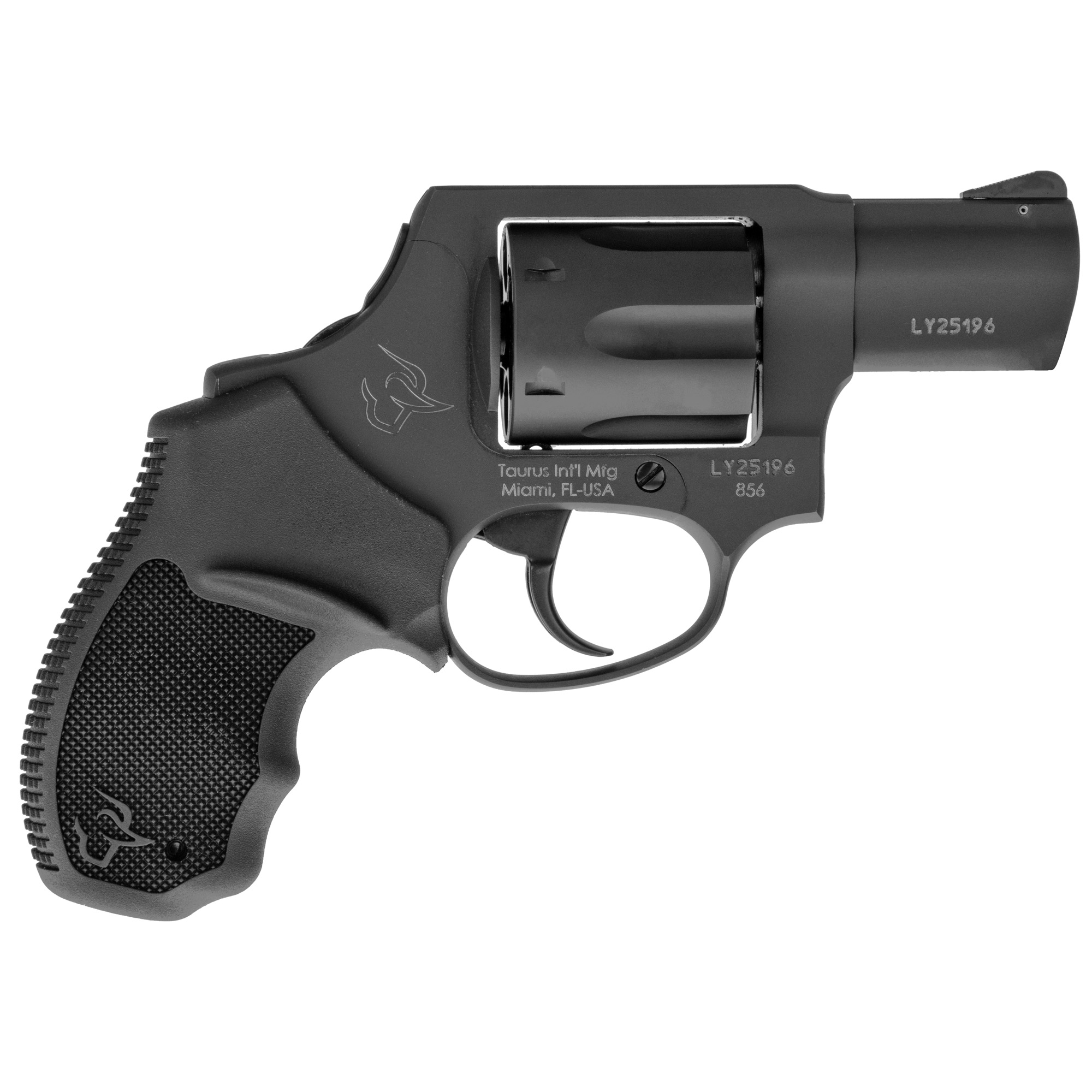 Taurus, Model 856CH, Double Action Only, Metal Frame Revolver, Small Frame, 38 Special, 2" Barrel, Steel, Matte Finish, Black, Rubber Grips, Fixed Sights, 6 Rounds, Concealed Hammer
