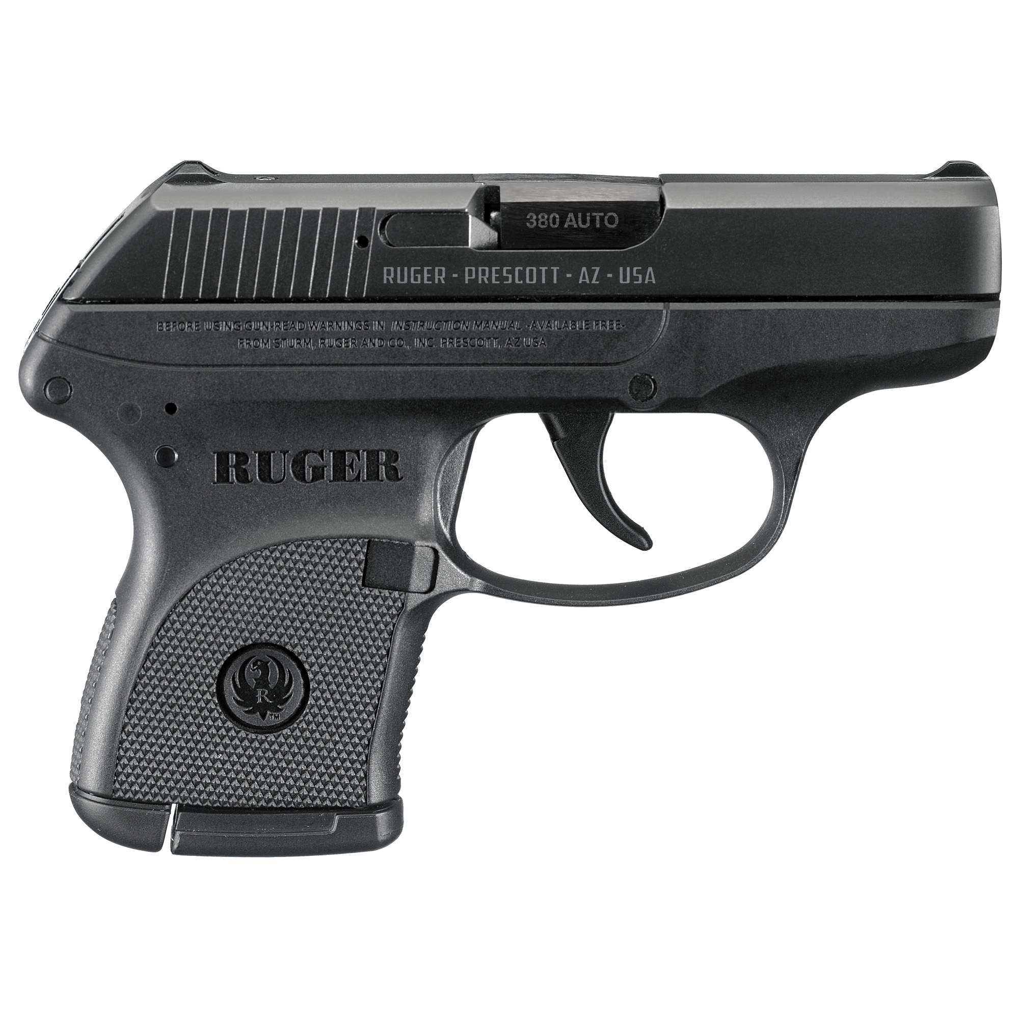 Ruger, LCP, Double Action Only, Semi-automatic, Polymer Frame Pistol, Sub-Compact, 380 ACP, 2.75" Barrel, Blued Finish, Integral Fixed Sights, 6 Rounds, 1 Magazine
