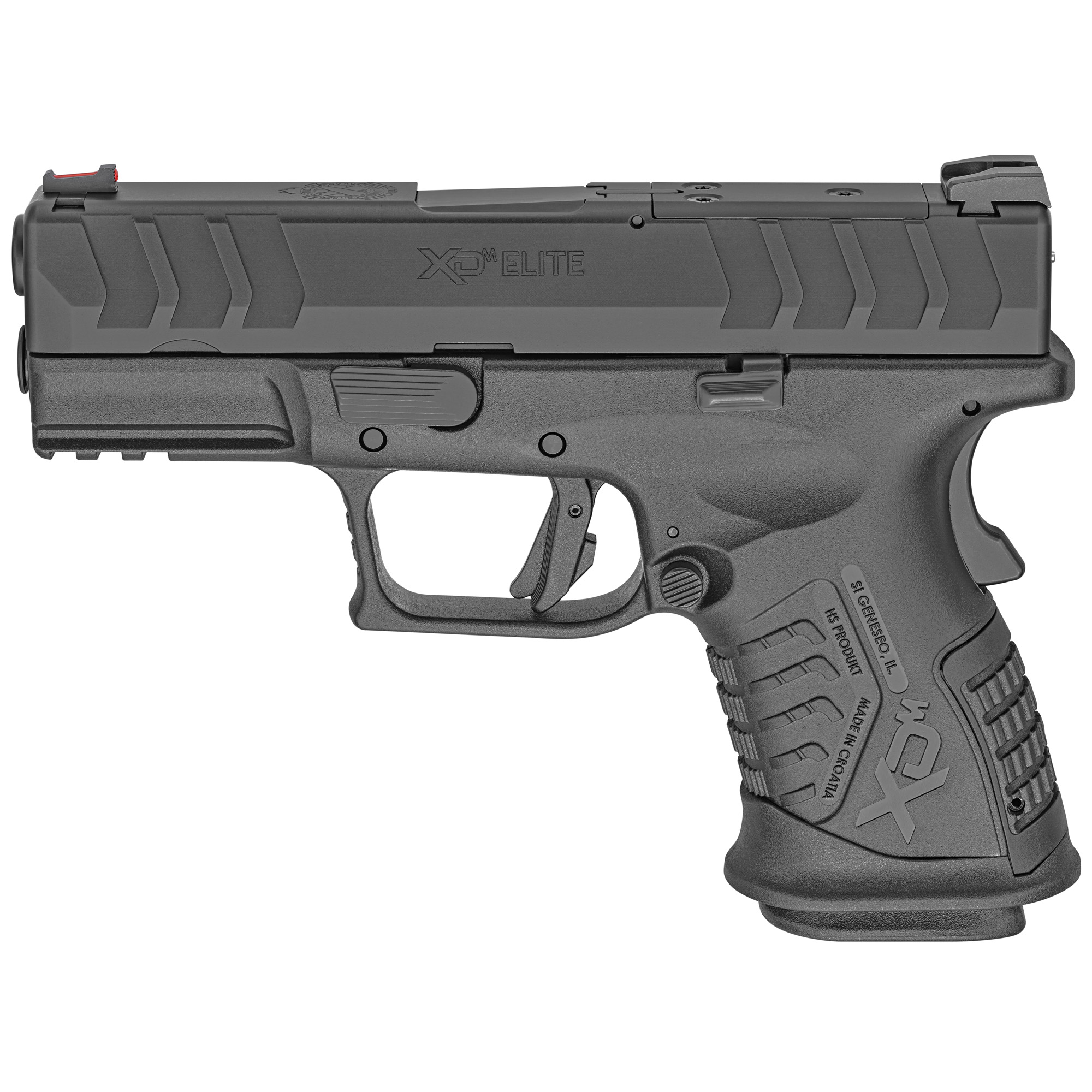Springfield, XDM Elite Compact OSP (Optical Sight Pistol), Semi-automatic Pistol, Striker Fired, 9MM, 3.8" Hammer Forged Steel Barrel, Black, Melonite Finish, Polymer Frame, 14 Rounds, 2 Magazines
