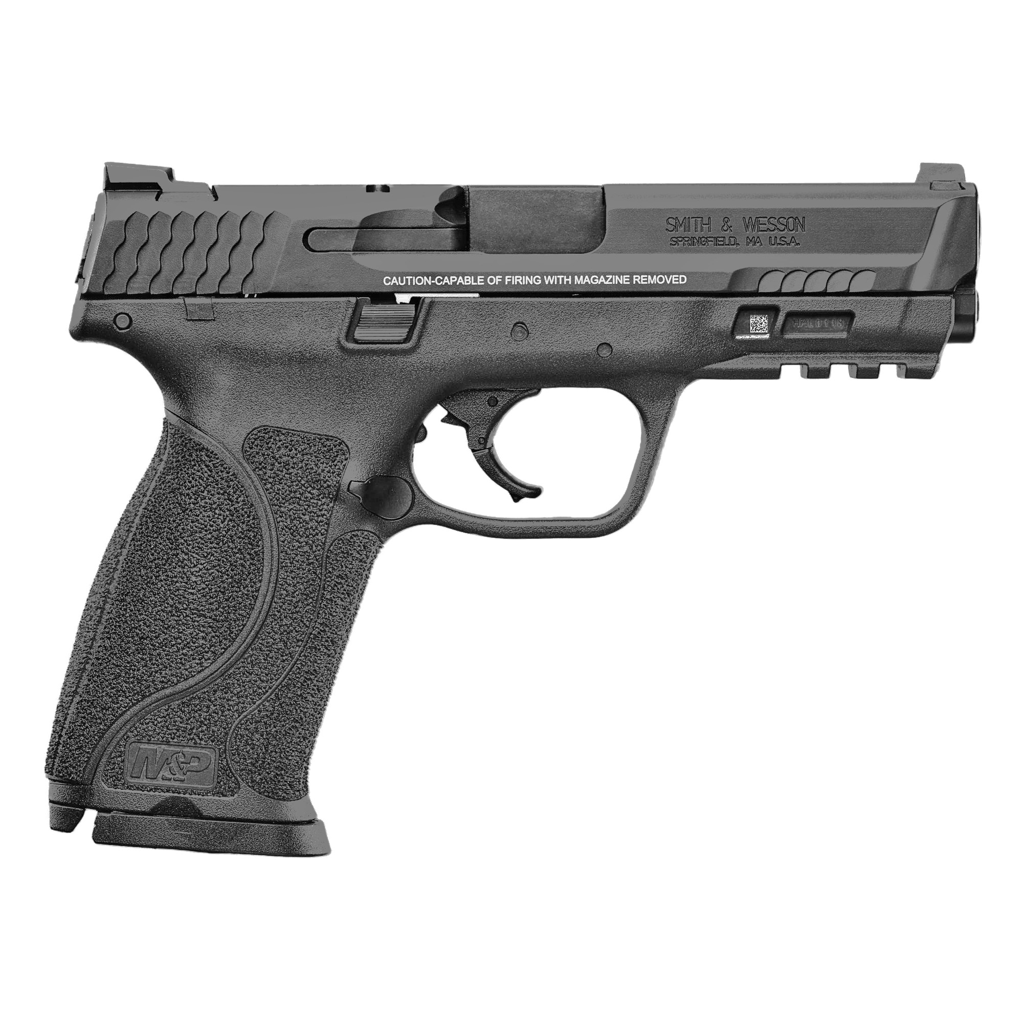 Smith & Wesson, M&P 2.0, Striker Fired, Semi-automatic, Polymer Frame Pistol, Full Size, 40 S&W, 4.25" Barrel, Armonite Finish, Black, Fixed Sights, No Magazine Safety, 15 Rounds, 2 Magazines