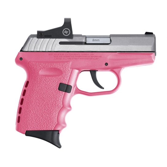 SCCY INDUSTRIES CPX-2TTPKRD CPX-2 RD 9MM LUGER 3.10" 10+1 STAINLESS STEEL SLIDE PINK POLYMER GRIP NMS CTS-1500 RED DOT