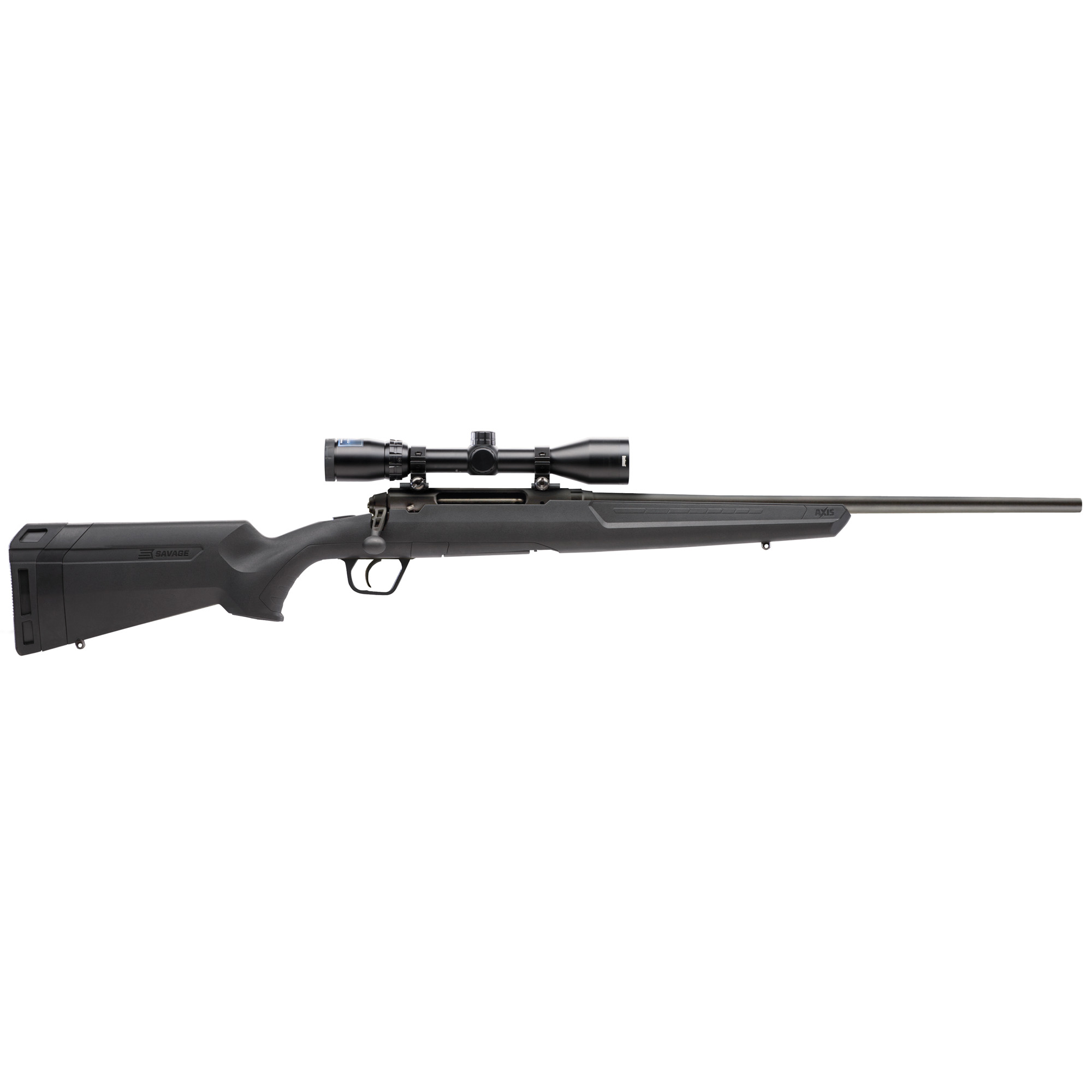 USED IN LIKE NEW CONDITION / Savage, Axis XP Compact, Bolt Action, 7MM-08, 20" Barrel, Black, Black Polymer Stock, Detachable Box Magazine, Weaver 3-9x40 Scope, 4Rd, Right Hand