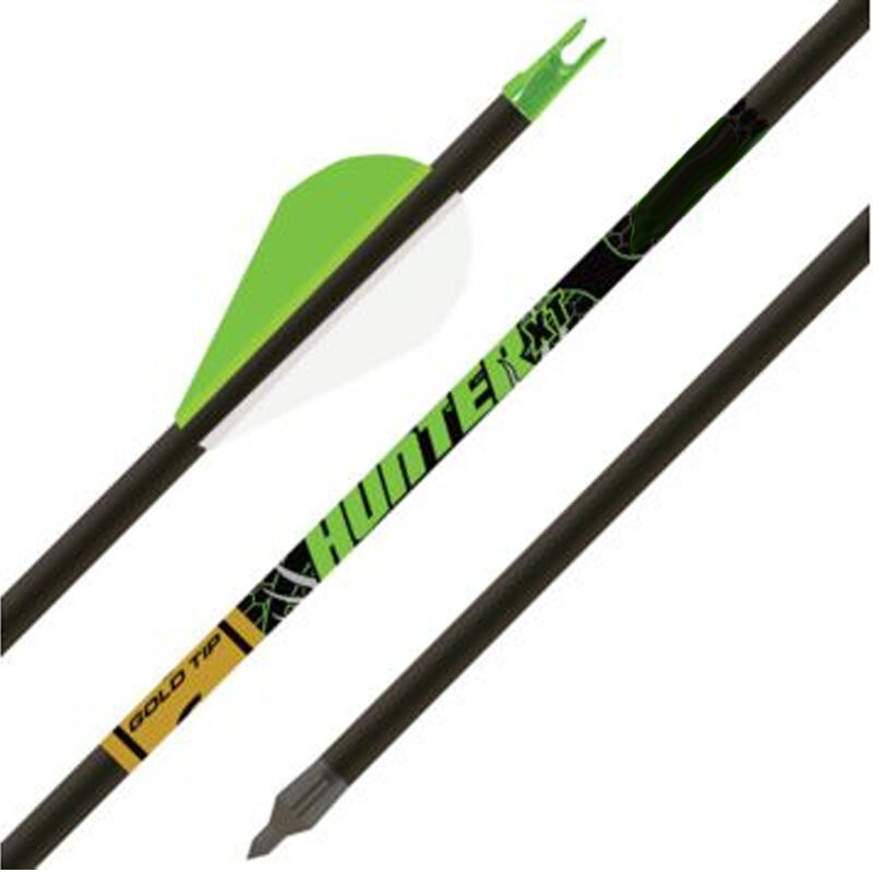 Gold Tip Hunter XT Series Arrow 32" Shaft 300 Spine Push In Nocks 2" Vanes Smart Carbon Technology Black 6 Pack