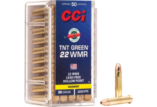 CCI TNT Green .22 WMR Ammunition 50 Rounds JHP 30 Grain