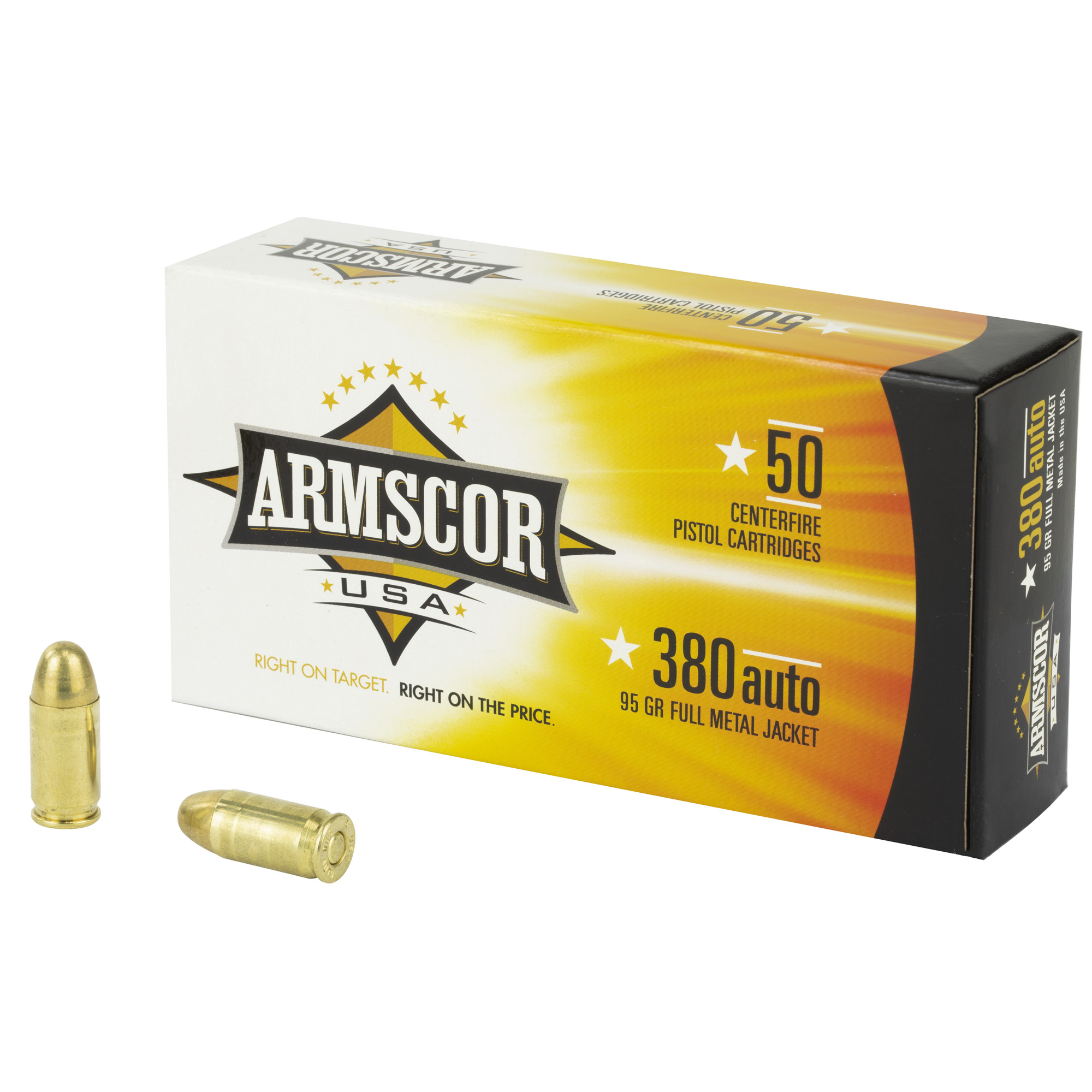 Armscor, 380 ACP, 95 Grain, Full Metal Jacket, 50 Round Box