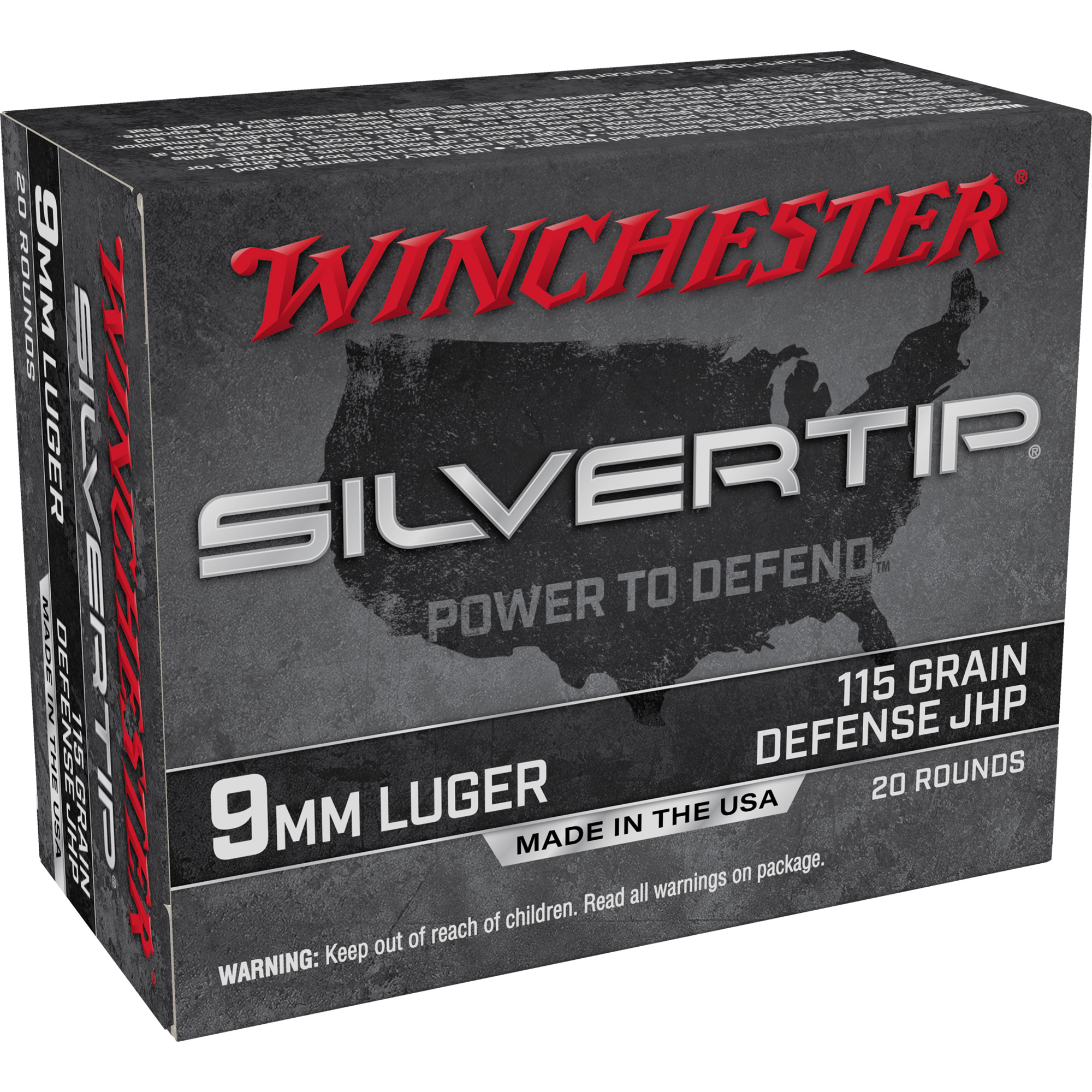 Winchester Ammunition, Silvertip, 9MM, 115 Grain, Hollow Point, 20 Rounds