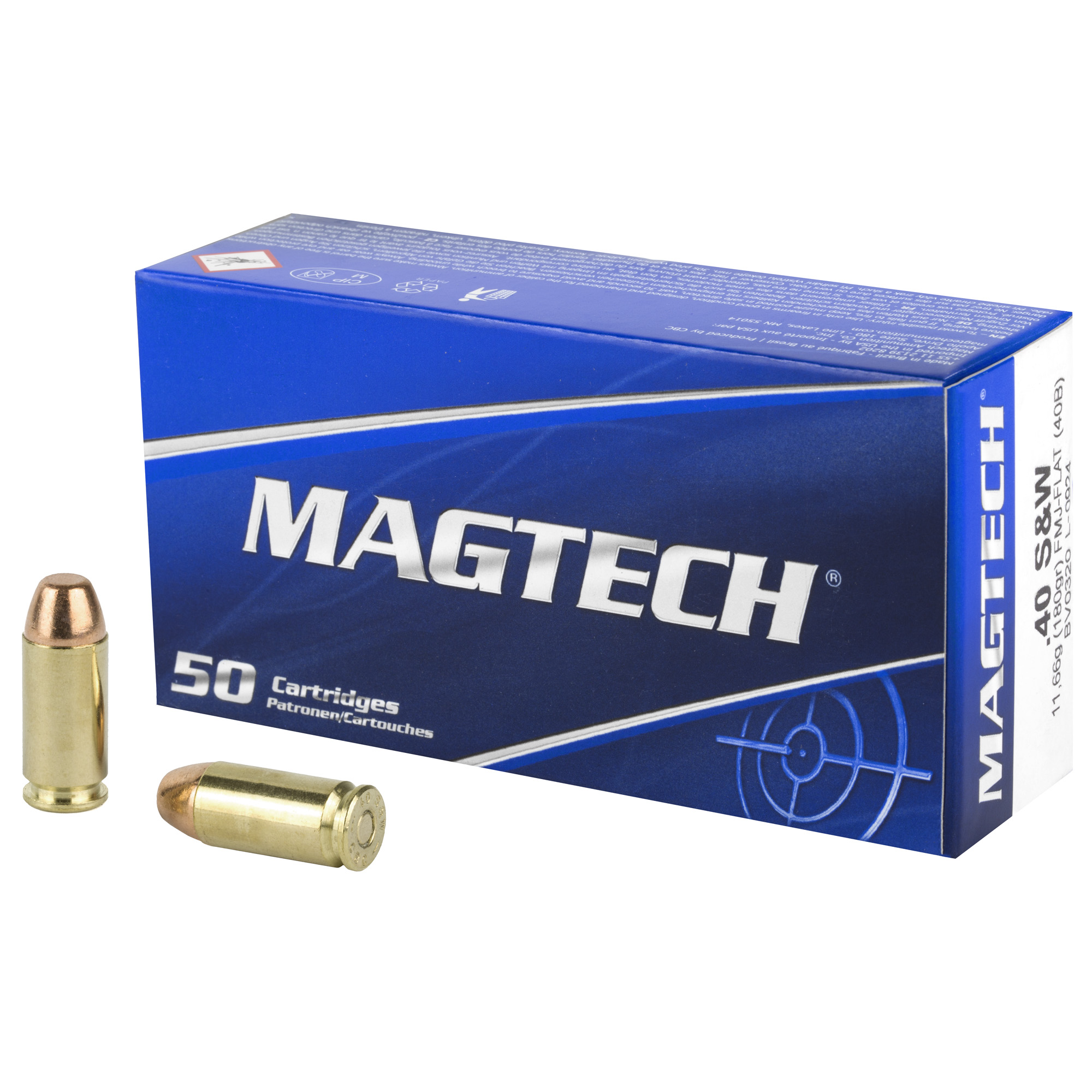 Magtech, Sport Shooting, 40S&W, 180 Grain, Full Metal Case, 50 Round Box