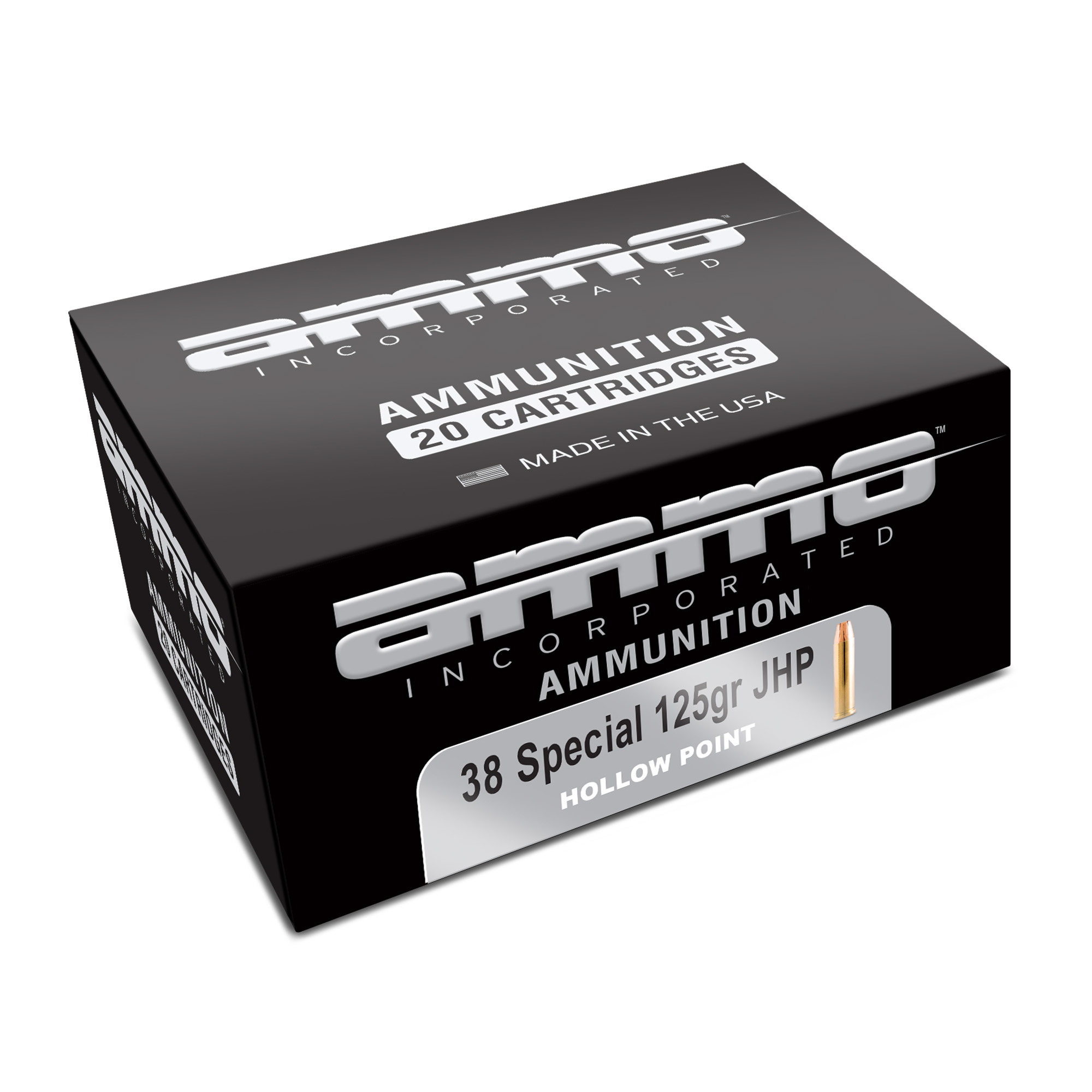 Ammo Inc, Signature, 38 Special, 125 Grain, Jacketed Hollow Point, 20 Round Box
