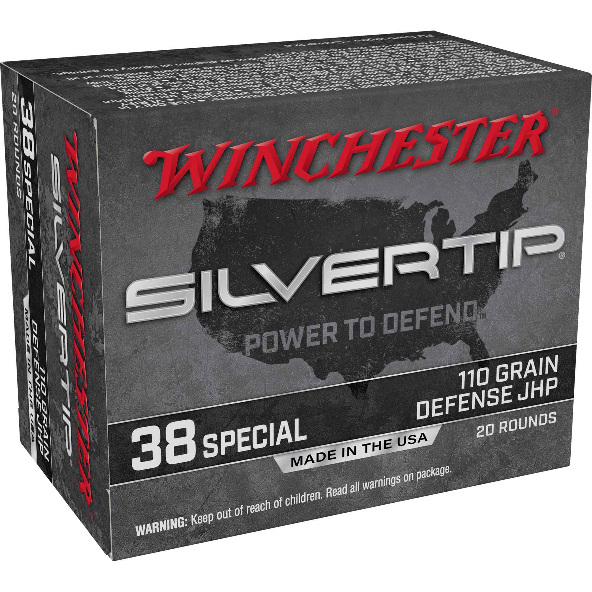 Winchester Ammunition, Silvertip, 38 Special, 110 Grain, Hollow Point, 20 Rounds