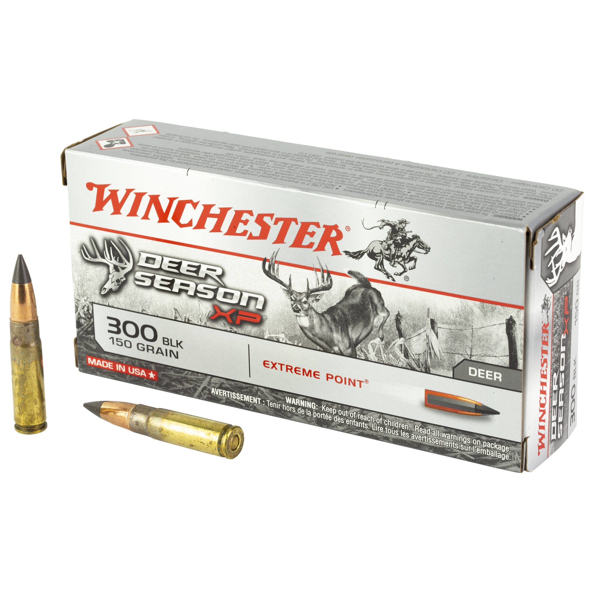 Winchester Ammunition, DEER SEASON XP, 300 Blackout, 150 Grain, Ballistic Tip, 20 Round Box
