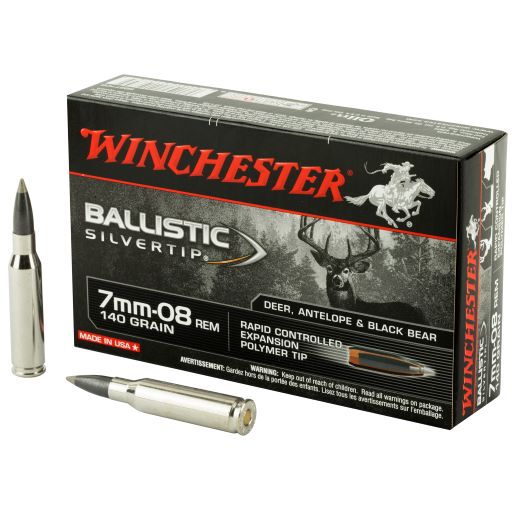 Winchester Ammunition, Ballistic Silvertip, 7MM-08, 140 Grain, 20 Round Box