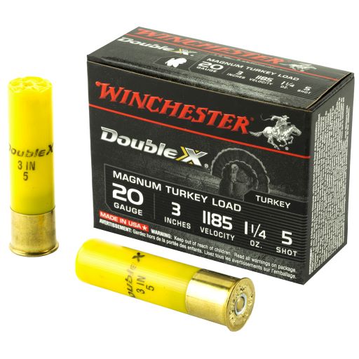 Winchester Ammunition, Double X Magnum Turkey, 20 Gauge, 3", #5, 1.25oz., Shotshell, 10 Round Box