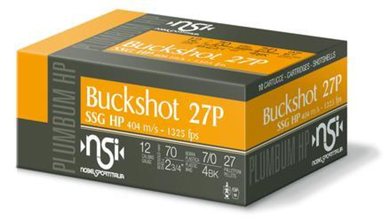 NobelSport LE 12 Gauge Ammunition 10 Rounds 2.75" Lead #4 Buck