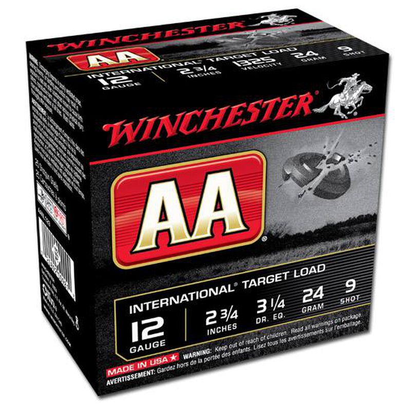 Winchester USA AA International Target Load 12 Gauge Ammunition 2-3/4" #9 Lead Shot 24 Gram 1326 fps