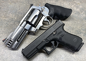 Handguns pistols revolvers Glock, Beretta, FN, Sig, S&W, Smith and Wesson Heritage